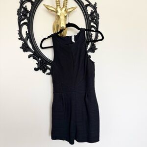 Others Follow Black Sleeveless Textured Romper